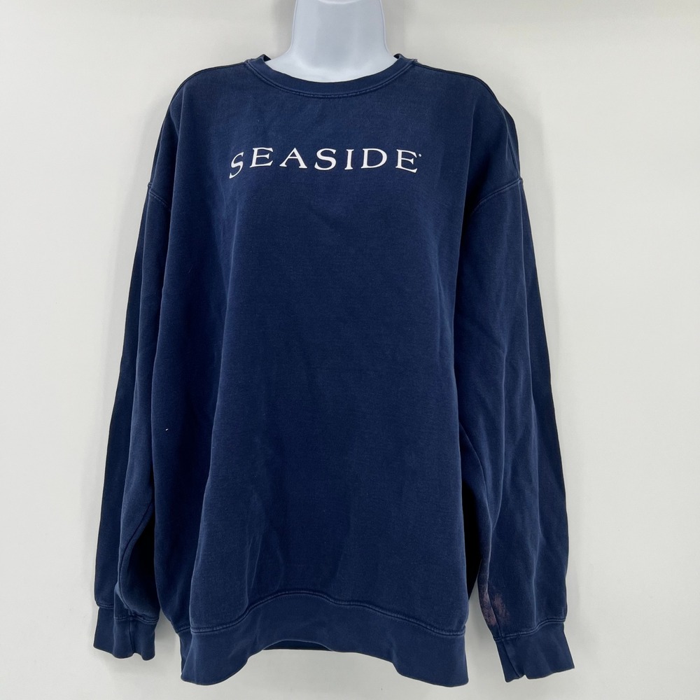 Seaside Florida Sweatshirt Navy Blue Crewneck XL The New Town Comfort Colors